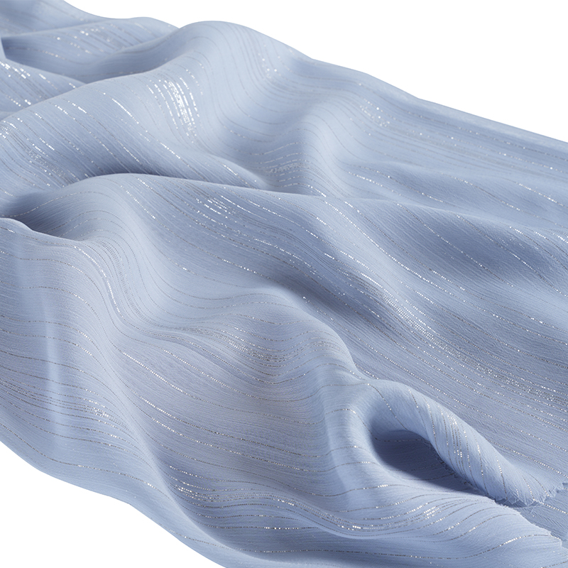 75D অনিয়মিত সিলভার সিল্ক শিফন ক্রেপ