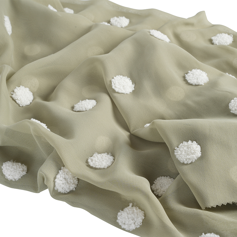 তোয়ালে এমব্রয়ডারি ফ্যাব্রিক সহ 75d/18t ফ্ল্যাট শিফন