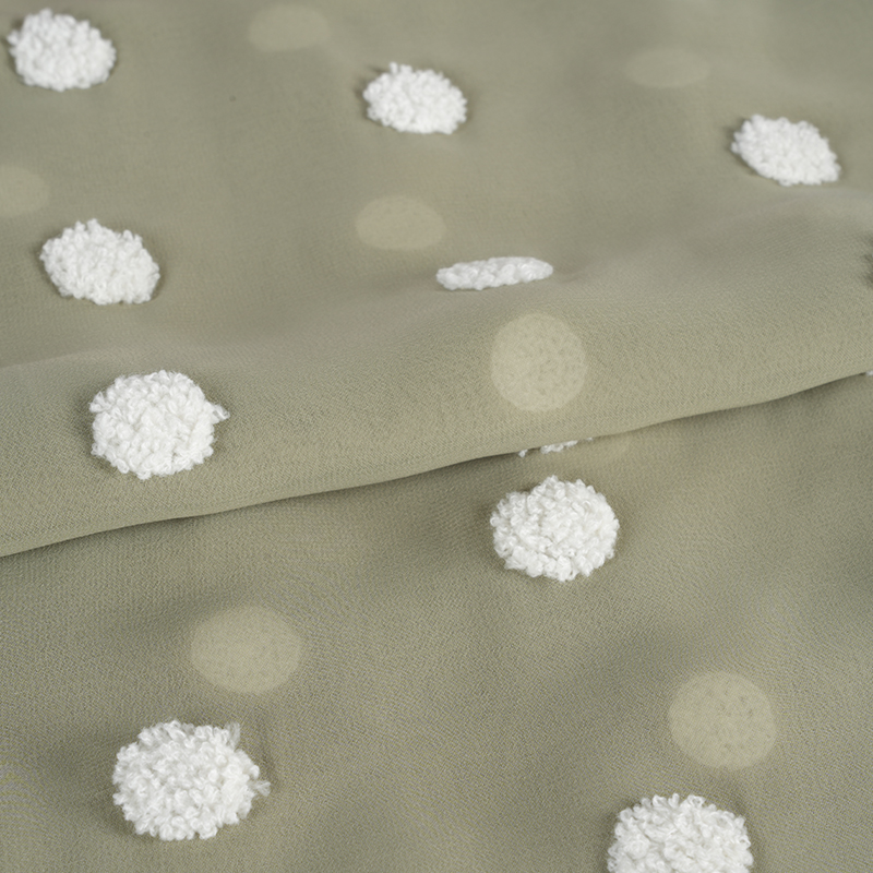 তোয়ালে এমব্রয়ডারি ফ্যাব্রিক সহ 75d/18t ফ্ল্যাট শিফন