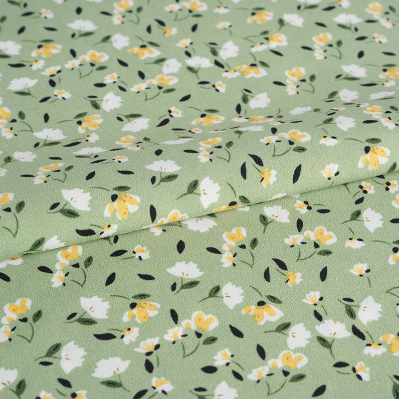 2026*75 ফলস টুইস্ট সিল্ক ফ্লাওয়ার ইয়াও ক্রেপ ছোট ফ্লোরাল প্রিন্ট ফ্যাব্রিক