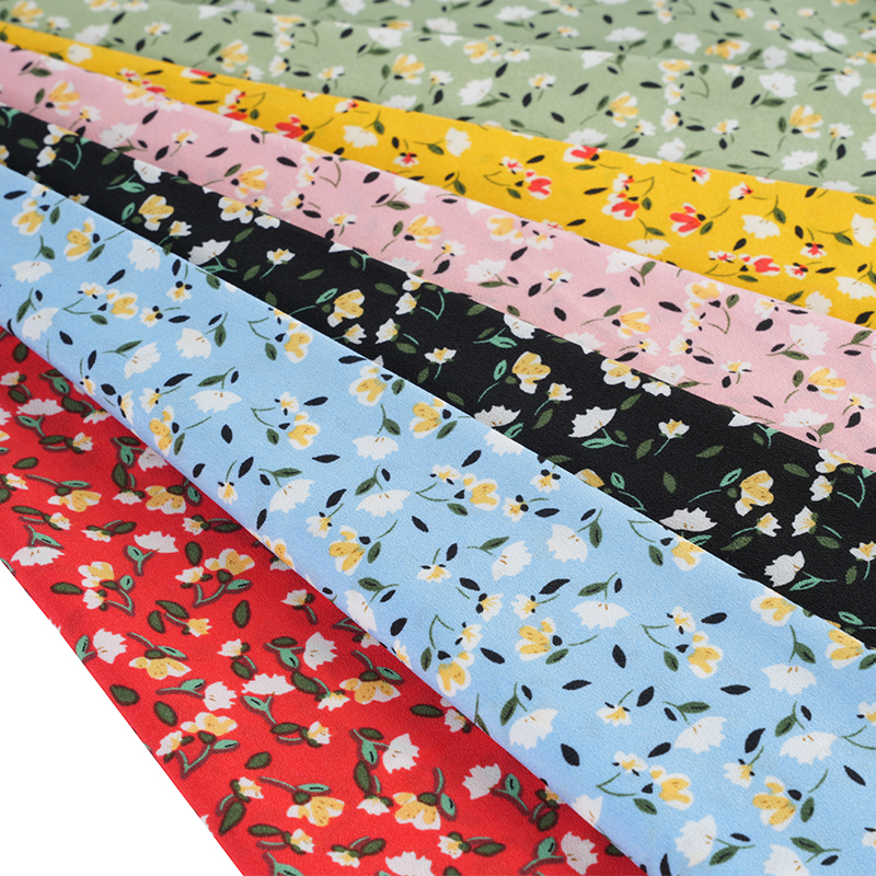 2026*75 ফলস টুইস্ট সিল্ক ফ্লাওয়ার ইয়াও ক্রেপ ছোট ফ্লোরাল প্রিন্ট ফ্যাব্রিক