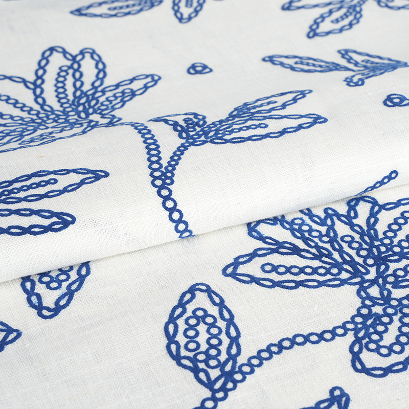 12S ভিসকোস লিনেন ফ্লোরাল ফোম প্রিন্ট ফ্যাব্রিক