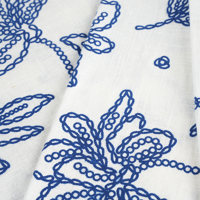 12S ভিসকোস লিনেন ফ্লোরাল ফোম প্রিন্ট ফ্যাব্রিক