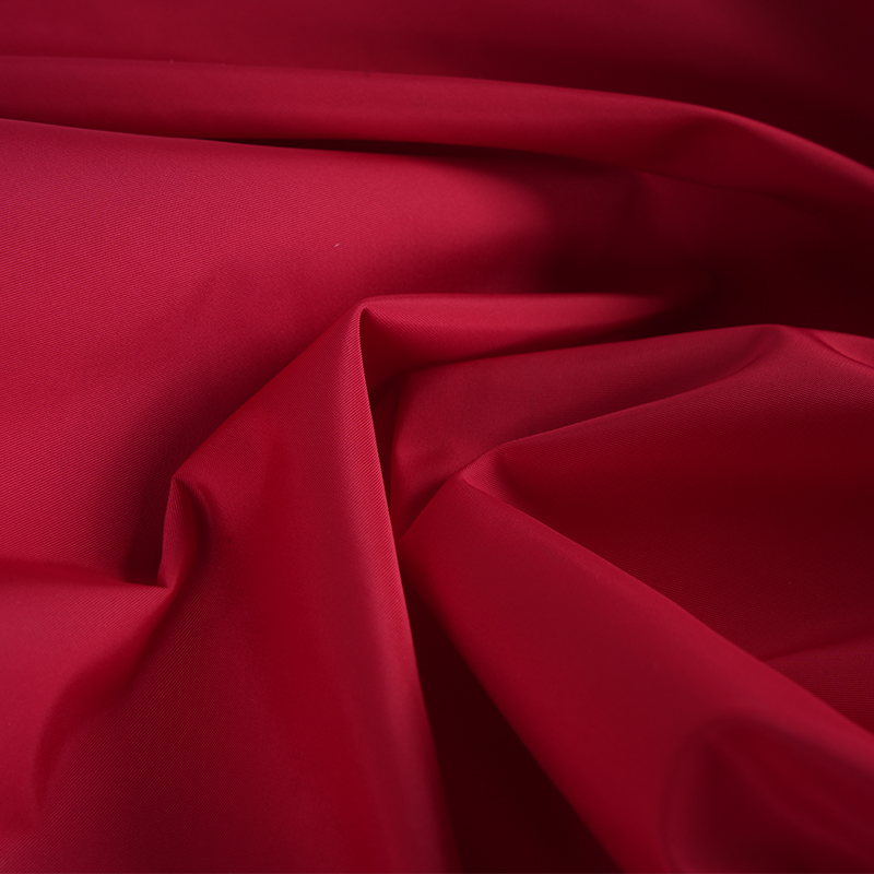 PU লেপ এবং ওয়াটারপ্রুফিং ফ্যাব্রিক সহ 75D FDY ফুল টুইস্ট প্লেইন ইমিটেশন মেমরি