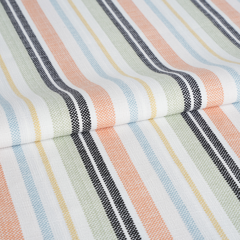 75D ফলস টুইস্ট সিল্ক বাঁশ অর্কিড কমলা এবং কালো স্ট্রাইপ প্রিন্টিং ফ্যাব্রিক