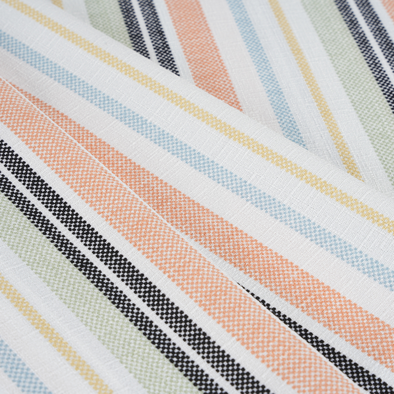 75D ফলস টুইস্ট সিল্ক বাঁশ অর্কিড কমলা এবং কালো স্ট্রাইপ প্রিন্টিং ফ্যাব্রিক